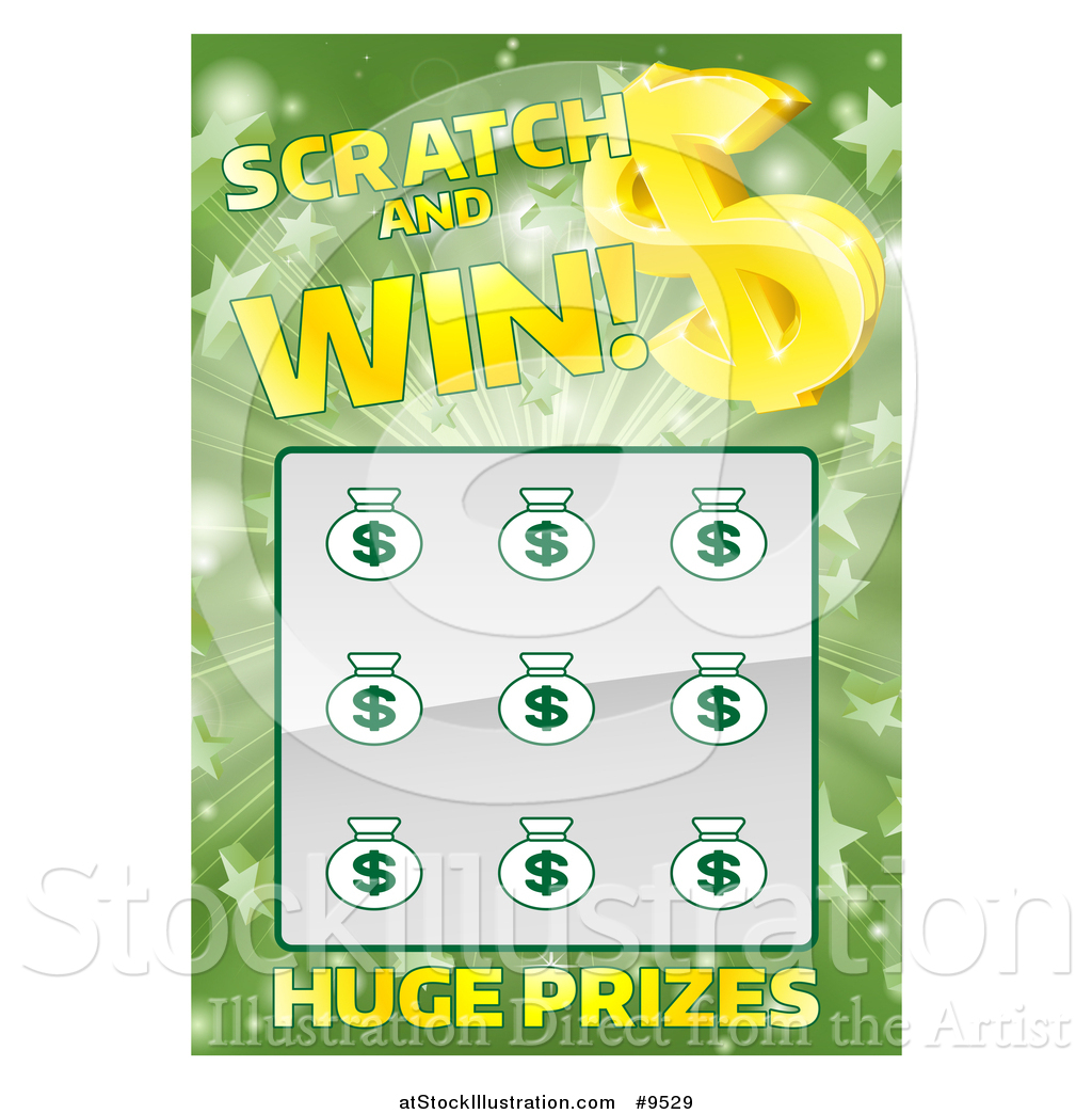 Vector Illustration Of A Lottery Instant Scratch And Win Design By