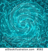 Illustration of a Blue Swirling Background by AtStockIllustration