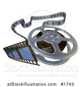 Illustration of a Messy 3d Rendered Film Reel on White by AtStockIllustration