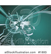 Illustration of an Atlas, Arrows, Compass and Data Flow by AtStockIllustration