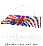 Illustration of Blue and White People Forming a Union Jack Flag by AtStockIllustration