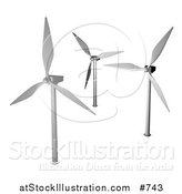 Illustration of Three Turbines by AtStockIllustration