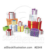 Vector Illustration of 3d Birthday or Christmas Gift Boxes by AtStockIllustration