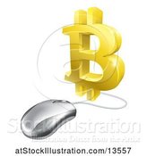 Vector Illustration of 3d Bitcoin Symbol Connected to a Computer Mouse by AtStockIllustration