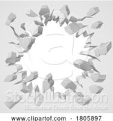 Vector Illustration of 3d Breaking Wall by AtStockIllustration