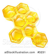 Vector Illustration of 3d Golden Honeycombs by AtStockIllustration