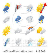 Vector Illustration of 3d Isometric Weather Forecast Icons by AtStockIllustration