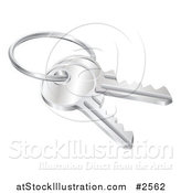 Vector Illustration of 3d Silver Keys on a Ring by AtStockIllustration