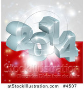 Vector Illustration of a 3d 2014 and Fireworks over a Poland Flag by AtStockIllustration