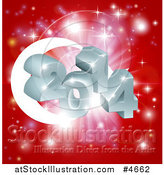 Vector Illustration of a 3d 2014 and Fireworks over a Turkey Flag by AtStockIllustration