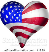 Vector Illustration of a 3d American Heart Flag by AtStockIllustration