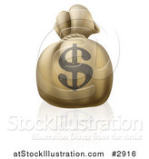 Vector Illustration of a 3d Bank Money Sack with a Dollar Symbol on the Exterior by AtStockIllustration