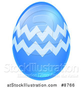 Vector Illustration of a 3d Blue Easter Egg with Zig Zags by AtStockIllustration