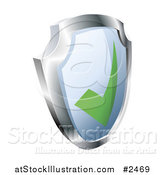 Vector Illustration of a 3d Blue Protection Shield with a Check Mark by AtStockIllustration