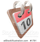 Vector Illustration of a 3d Flip Desk Calendar on Day 10 by AtStockIllustration