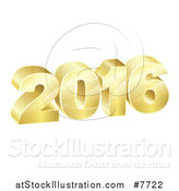 Vector Illustration of a 3d Gold 2016 for the New Year by AtStockIllustration