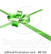 Vector Illustration of a 3d Green Christmas, Birthday or Other Holiday Gift Bow and Ribbon on White by AtStockIllustration