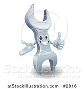 Vector Illustration of a 3d Happy Wrench Character Holding a Thumb up by AtStockIllustration