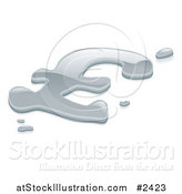 Vector Illustration of a 3d Liquid Silver Pound Sterling Symbol by AtStockIllustration