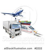 Vector Illustration of a 3d Logistics Vehicles by AtStockIllustration