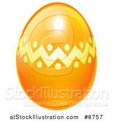 Vector Illustration of a 3d Orange and Golden Easter Egg by AtStockIllustration