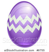 Vector Illustration of a 3d Purple Easter Egg with Zig Zags by AtStockIllustration