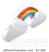 Vector Illustration of a 3d Rainbow Arch and Clouds Weather Icon by AtStockIllustration