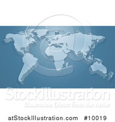 Vector Illustration of a 3d Raised World Map over Blue by AtStockIllustration