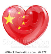 Vector Illustration of a 3d Reflective Chinese Flag Heart by AtStockIllustration