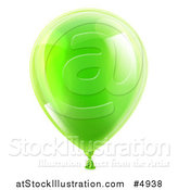 Vector Illustration of a 3d Reflective Lime Green Party Balloon by AtStockIllustration