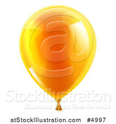 Vector Illustration of a 3d Reflective Orange Party Balloon by AtStockIllustration