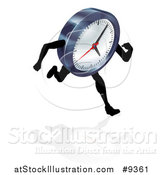 Vector Illustration of a 3d Running Clock Character by AtStockIllustration