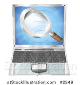 Vector Illustration of a 3d Search Magnifying Glass Emerging from a Laptop Computer by AtStockIllustration