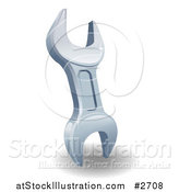 Vector Illustration of a 3d Shiny Silver Spanner Wrench by AtStockIllustration