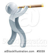 Vector Illustration of a 3d Silverman Viewing Through a Spyglass Telescope by AtStockIllustration