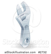 Vector Illustration of a 3d Sparkling Adjustable Spanner Wrench by AtStockIllustration