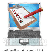 Vector Illustration of a 3d Survey over a Laptop by AtStockIllustration