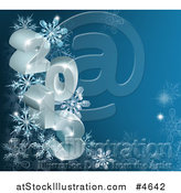 Vector Illustration of a 3d Year 2013 with Snowflakes on Blue by AtStockIllustration