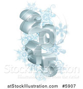 Vector Illustration of a 3d Year 2015 with Snowflakes by AtStockIllustration