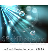 Vector Illustration of a Background of Bubbles and Light Rays in Water by AtStockIllustration