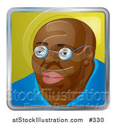 Vector Illustration of a Bald African American Man Wearing Glasses by AtStockIllustration