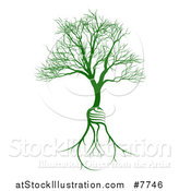 Vector Illustration of a Bare Tree with Light Bulb Shaped Roots by AtStockIllustration