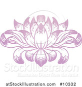 Vector Illustration of a Beautiful Pink Purple Water Lily Lotus Flower by AtStockIllustration