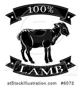 Vector Illustration of a Black and White 100 Percent Lamb Food Banners by AtStockIllustration