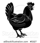 Vector Illustration of a Black and White Chicken in Profile by AtStockIllustration