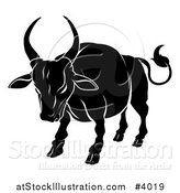 Vector Illustration of a Black and White Chinese Zodiac Ox by AtStockIllustration