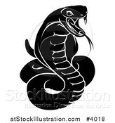 Vector Illustration of a Black and White Chinese Zodiac Snake by AtStockIllustration