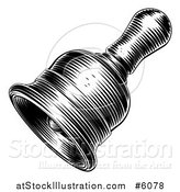 Vector Illustration of a Black and White Engraved Bell by AtStockIllustration