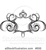 Vector Illustration of a Black and White Grunge Shield Design Element by AtStockIllustration
