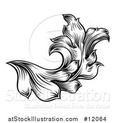 Vector Illustration of a Black and White Ornate Vintage Floral Design Element by AtStockIllustration